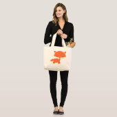 Grand Tote Bag Renard orange (Devant (modèle))