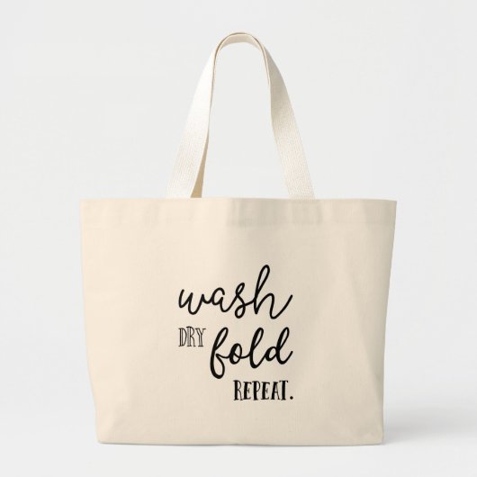 Grand Tote Bag Répétition sèche de pli de lavage, grand (Devant)