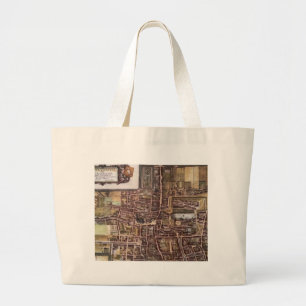 Grand Tote Bag Réplique carte de la ville de La Haye 1649