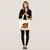 Grand Tote Bag Repose du tigre (Devant (modèle))