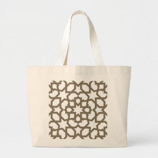 Grand Tote Bag Réseau couleur or de mosaïque de la géométrie