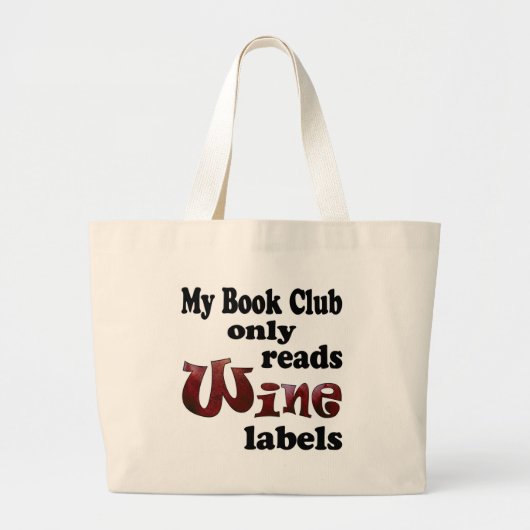 Grand Tote Bag Réserver Club Vin Étiquettes (Devant)