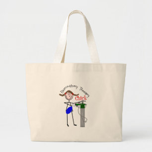 Grand Tote Bag Réservoir d'O2 de poussin de droite et personnage