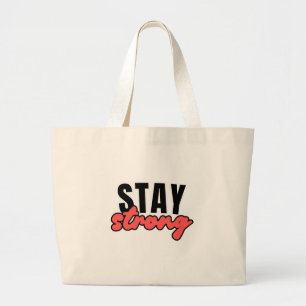 Grand Tote Bag Rester fort Citations Motivation Typographie