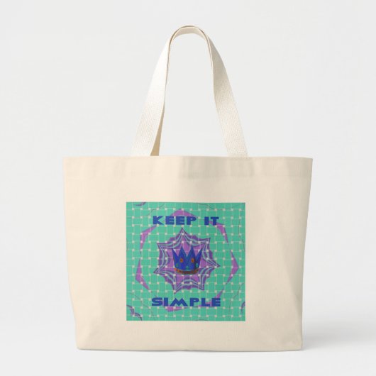 Grand Tote Bag Restez simple : l'art Motif de la Clarté Royale (Devant)