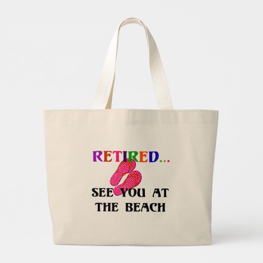 Grand Tote Bag Retraité - Voir à la plage (Dos)
