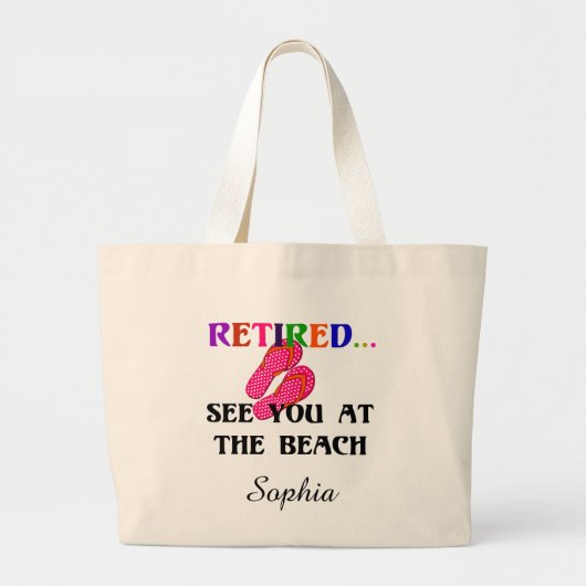 Grand Tote Bag Retraité - Voir à la plage, Modèle (Devant)