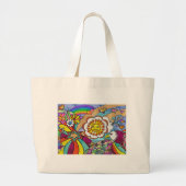 Grand Tote Bag Retro 60s Psychedelic Sunshine Aigle Cadeaux (Devant)
