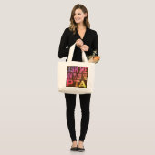 Grand Tote Bag Retro Demandez-Moi Comment Rejoindre L'Enseignant  (Devant (modèle))