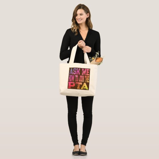 Grand Tote Bag Retro Demandez-Moi Comment Rejoindre L'Enseignant  (Devant (modèle))