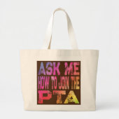 Grand Tote Bag Retro Demandez-Moi Comment Rejoindre L'Enseignant  (Devant)