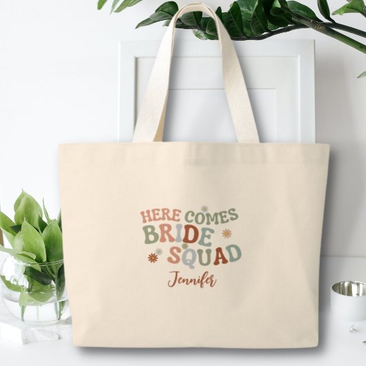 Grand Tote Bag Retro Funny Simple Bridesmaid Bachelorette Cadeau