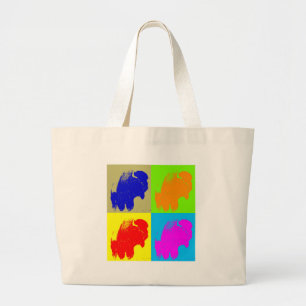 Grand Tote Bag Retro Pop Art Bison Buffalo