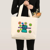 Grand Tote Bag Rétro T-shirts et cadeaux de fleurs de (Devant (produit))