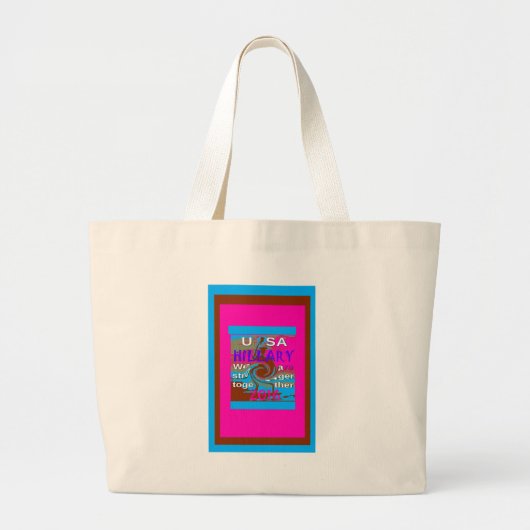 Grand Tote Bag Retro USA Stronger Together Abstrait Art Print (Devant)
