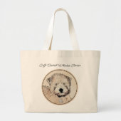 Grand Tote Bag Revêtu doux Roue Peinture Terrier Art original (Devant)