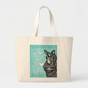 Grand Tote Bag rhinocéros d'amour