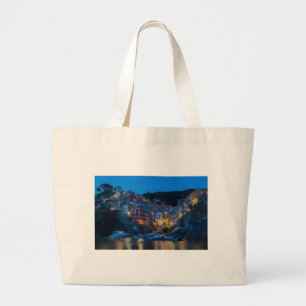 Grand Tote Bag Riomaggiore la nuit Cinque Terre Ligurie Italie