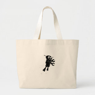 Grand Tote Bag Robot volant noir