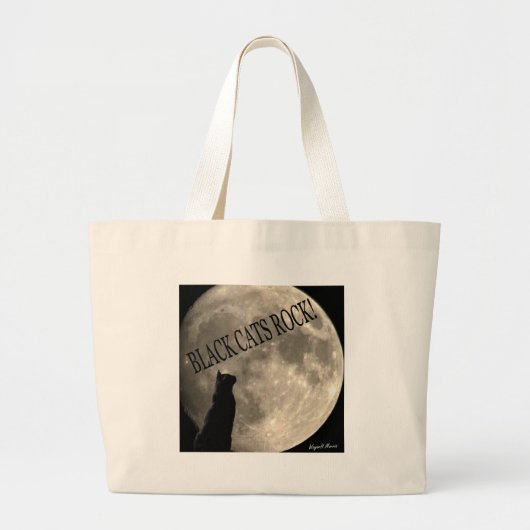 Grand Tote Bag Roche de chats noirs (Devant)