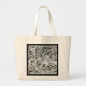 Grand Tote Bag Rocher de granit blanc avec cadre noir (Devant)