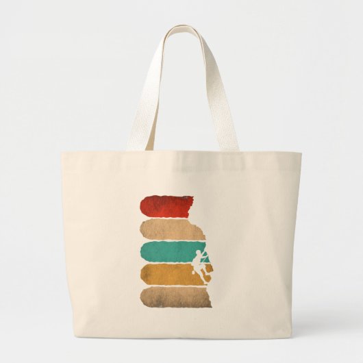 Grand Tote Bag Rock Escalade Rétro Hipster Climber Novelty (Devant)