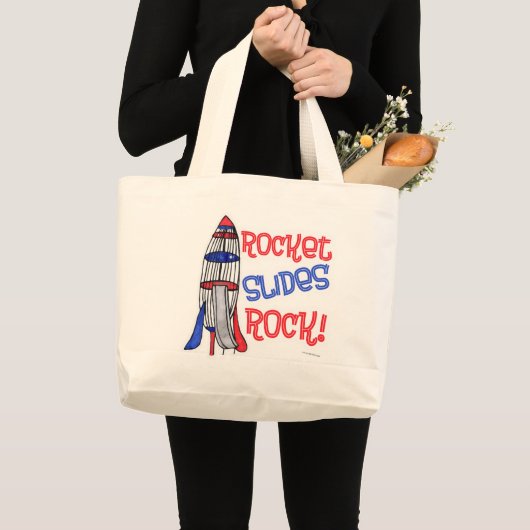 Grand Tote Bag Rocket Slides Rock Playground Nostalgie (Devant (produit))