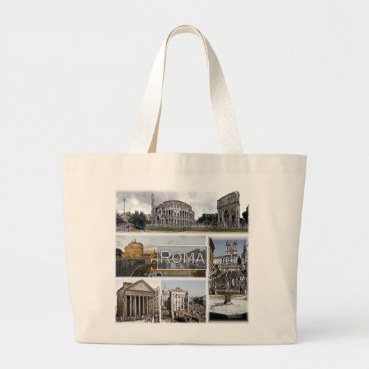Grand Tote Bag Rome ^ Colisée - Arc de Constantin - Panthéon (Devant)