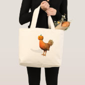 Grand Tote Bag Rooster d'Halloween (Devant (produit))