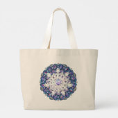 Grand Tote Bag Rosace bleue et flocon de neige (Dos)