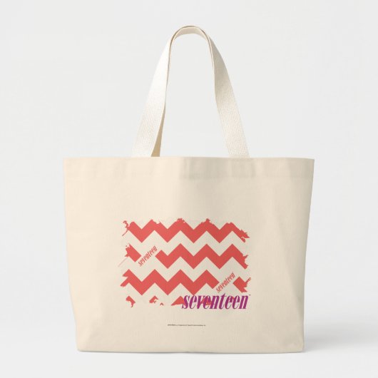 Grand Tote Bag Rose 2 de zigzag (Devant)