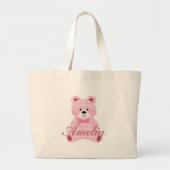 Grand Tote Bag Rose En vichy Teddy (Devant)