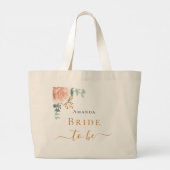 Grand Tote Bag Rose gold floral eucalyptus verdure Future mariée (Dos)