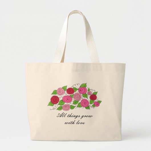 Grand Tote Bag Roses (Devant)