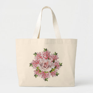 Grand Tote Bag Roses sculpturaux sur un Fourre-tout Jumbo