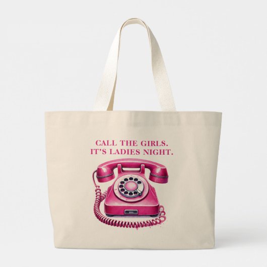 Grand Tote Bag Rotation rosée : Appelez les filles (Dos)