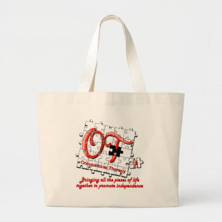 Grand Tote Bag rouge de puzzle d'ot
