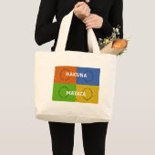 Grand Tote Bag Rouge doré Vert Hakuna Matata (Devant (produit))