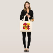 Grand Tote Bag Rouge et jaune Gerber Daisy photo personnalisée (Devant (modèle))