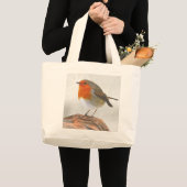 Grand Tote Bag Rouge-gorge dodu (Devant (produit))