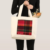 Grand Tote Bag Rouge vert Madras Plaid (Devant (produit))