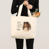 Grand Tote Bag Rough Collie Dons (Devant (produit))