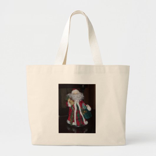 Grand Tote Bag Royal Plaid Hohoho Père Noël Joyeux Noël (Devant)