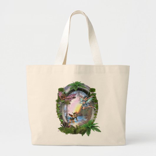 Grand Tote Bag Royaume des fées (Devant)