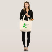 Grand Tote Bag Ruban de sensibilisation à la lésion cérébrale tra (Devant (modèle))