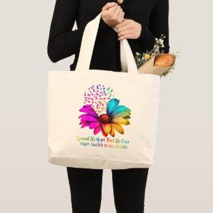 Grand Tote Bag Rubans Fleur de Toutes et Chaque Couleur pour lutt