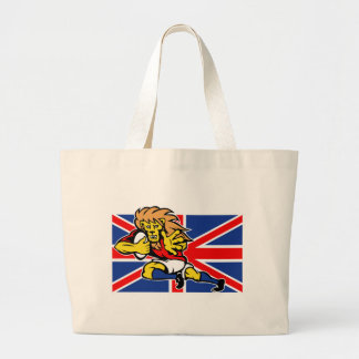 Grand Tote Bag Rugby britannique de lion de bande dessinée