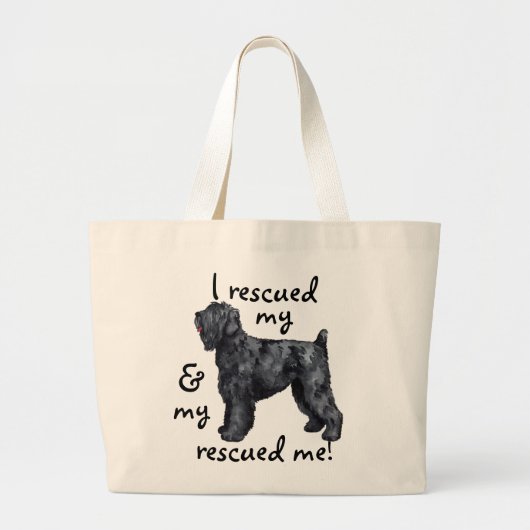 Grand Tote Bag Russe noir Terrier de délivrance (Devant)