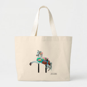 GRAND TOTE BAG "SAC FOURRE-TOUT CHEVAL CAROUSEL FACE À GAUCHE"