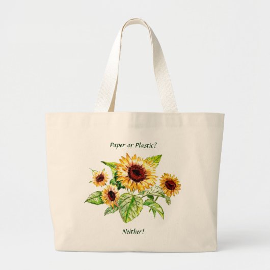 Grand Tote Bag Sac, tournesols (Devant)